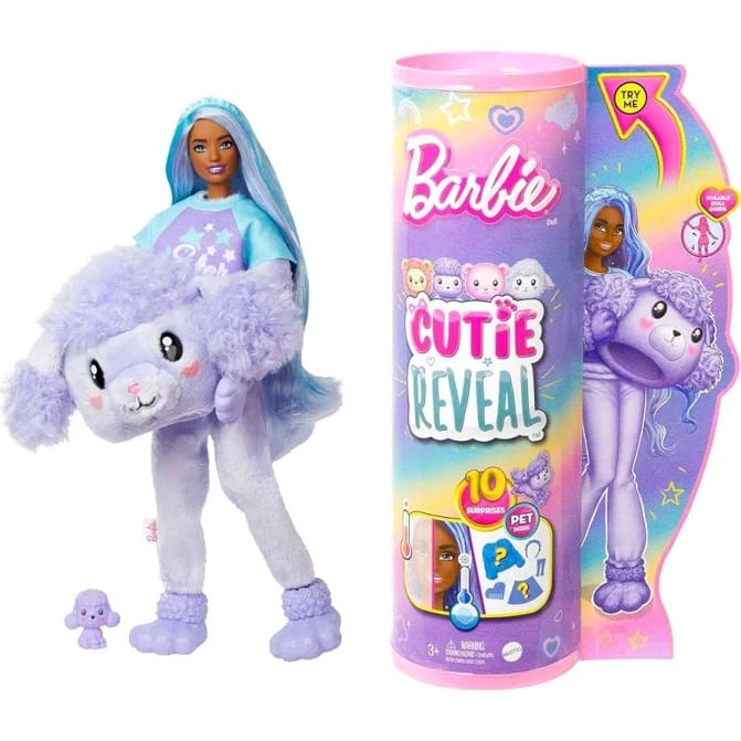 Barbie Cutie Reveal Muñeca Playeras Tiernas Poodle - Image 1