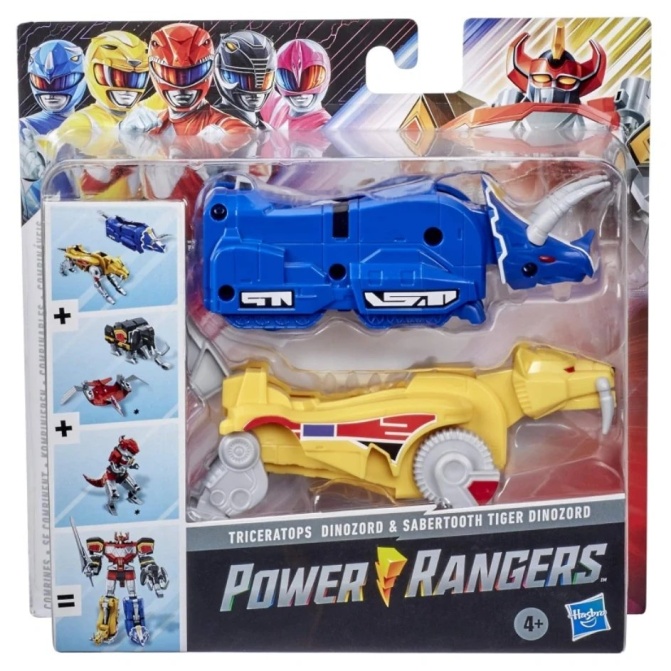 Power Rangers Mighty Morphin Triceratops Dinozord y Sabertooth Tiger Dinozord - Image 1