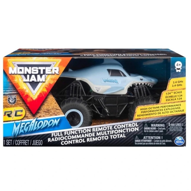 Monster Jam RC - Monster Truck Oficial de Megalodon con Control Remoto - Escala 1:24, 2.4 GHz - Image 1