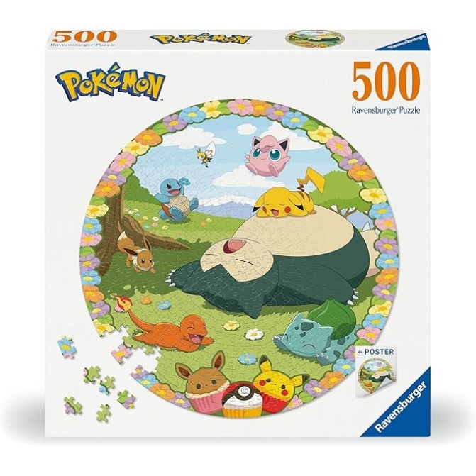 Rompecabezas Redondo Ravensburger - Snorlax Round (Incluye 1 póster) - 500 piezas - 001131 - Image 1